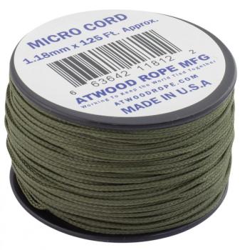 ATWOOD ROPE - MICRO CORD - 1,18 MM - 38 M - Farbe: OLIV